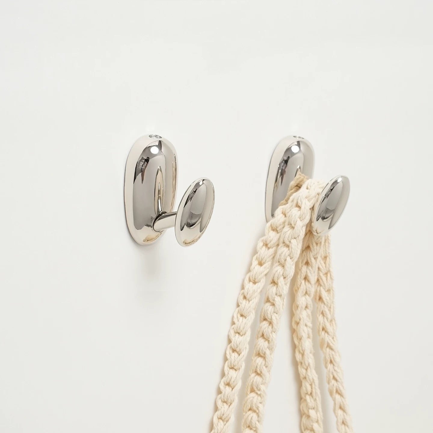 polished nickel wall/coat hooks