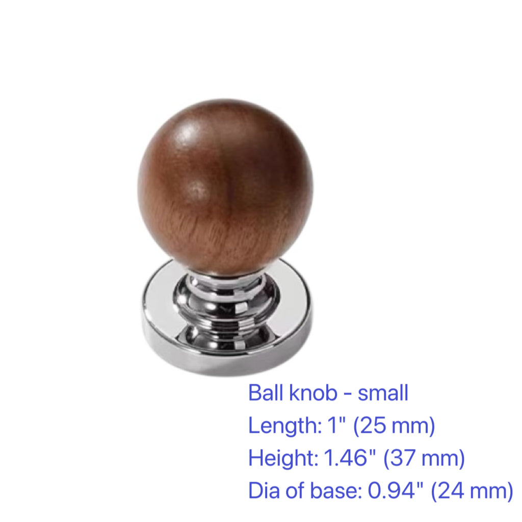Wood & Brass Drawer Handle, Pendant Walnut Cabinet Pull, Japandi Kitchen Hardware
