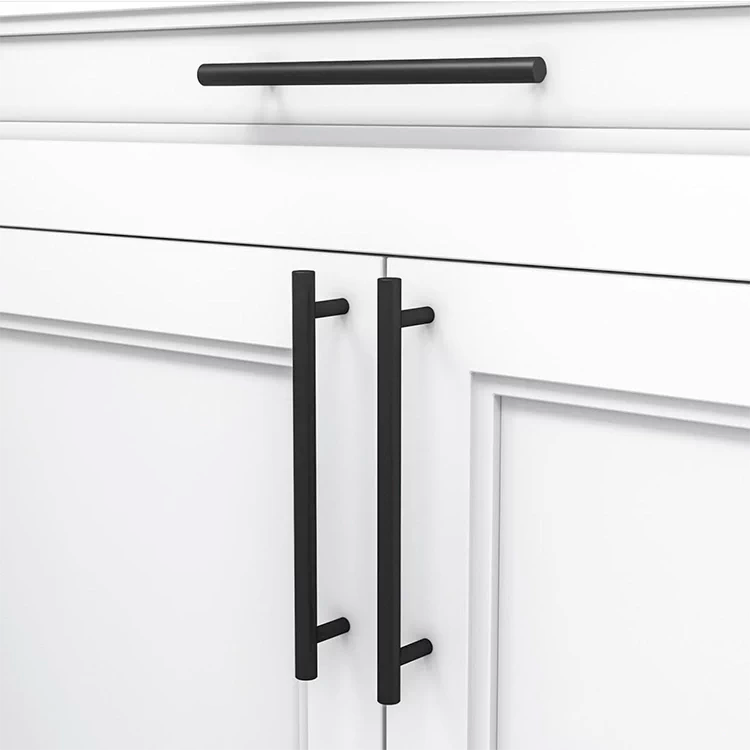Matte black cupboard bar handles for modern minimalist interior