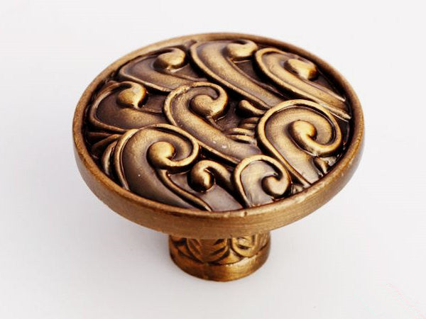 Antique Copper Cabinet Handles, Cup Drawer Pull, Retro Provincial Kitchen Hardware