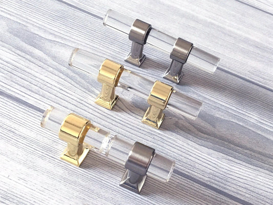 Acrylic Drawer Pulls & Cabinet Handles - Glass Look Lucite Hardware