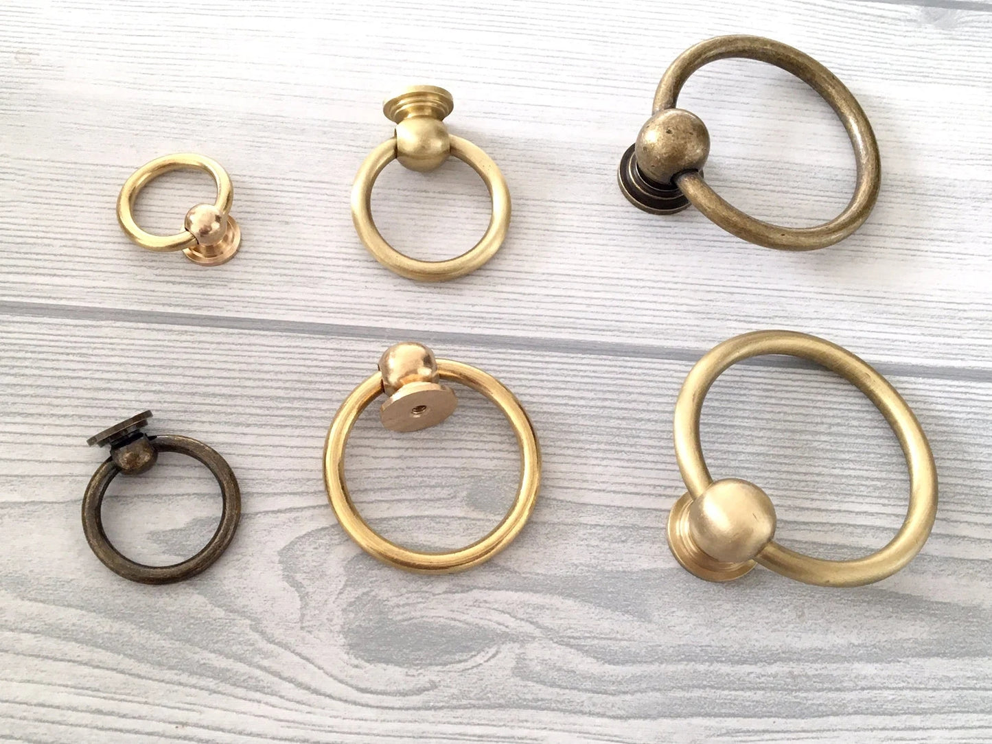 Bouton de tiroir suspendu en laiton, bronze antique, non laqué
