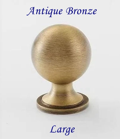1 inch Brass Ball Knobs Drawer Pull Antique Bronze 25 mm