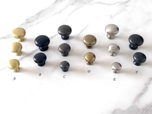 Classic Round Drawer Knobs - Antique Bronze Black Nickel Gold