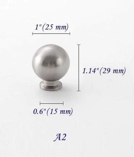 1 Inch Brushed Nickel Cabinet Door Knob Brass Ball Drawer Knobs Pulls Minimalism Kitchen Hardware