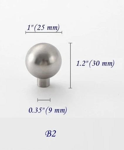 1 Inch Brushed Nickel Cabinet Knobs Brass Ball Dresser Drawer Pulls Kitchen Hardware