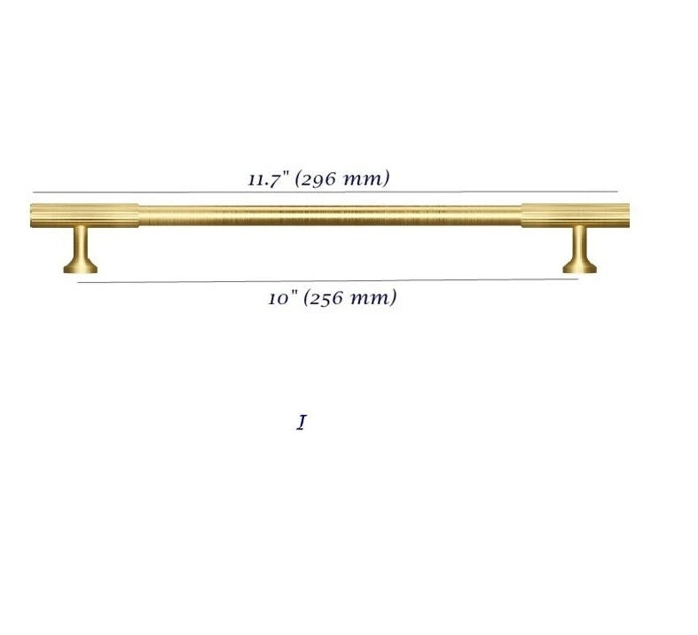 10 inches Large Cabinet Brass Handles Fluted 256 mm
