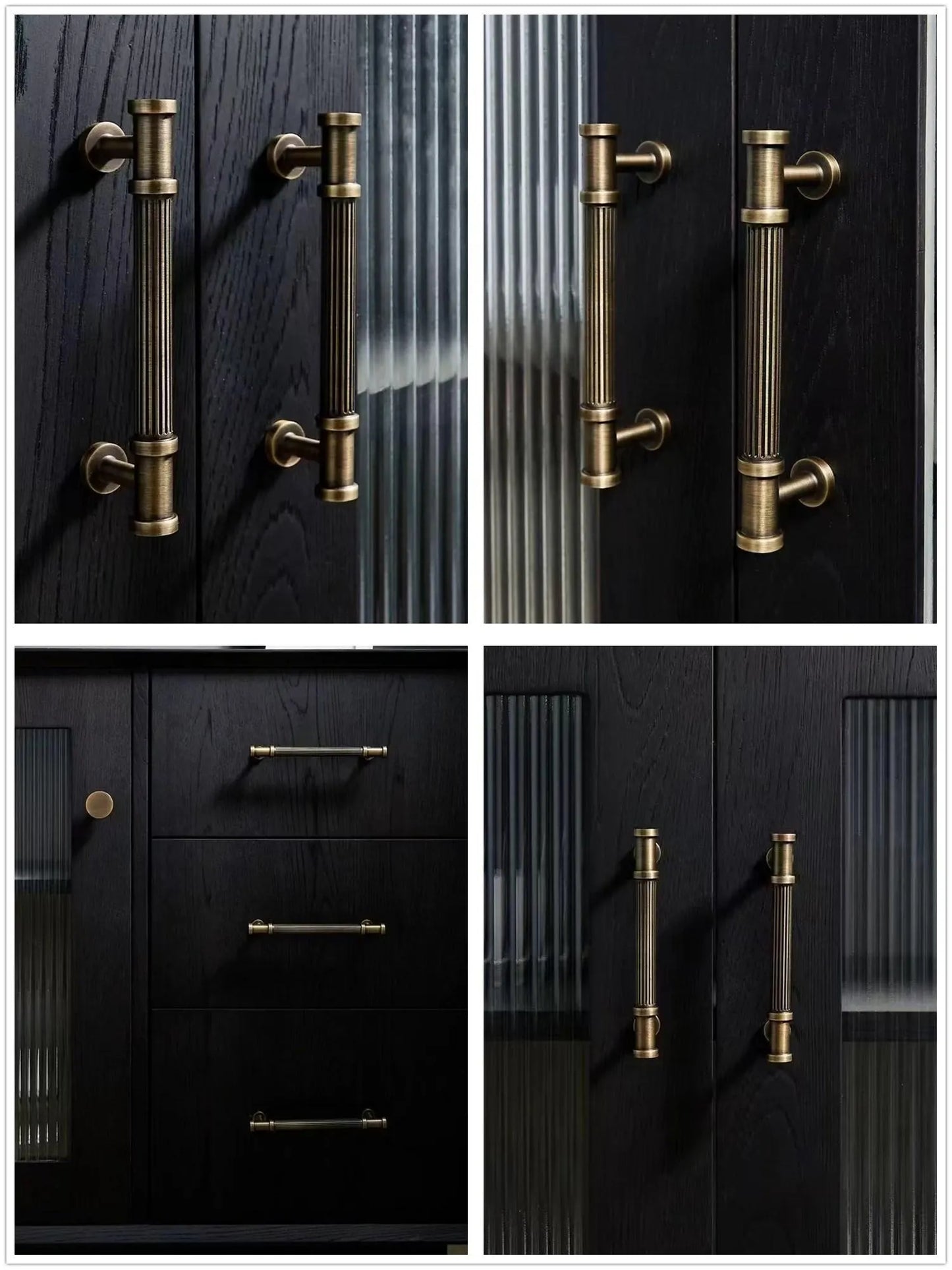 Reeded Antique Bronze Brass Cabinet Bar Pulls for Retro Decor | Lynns Hardware