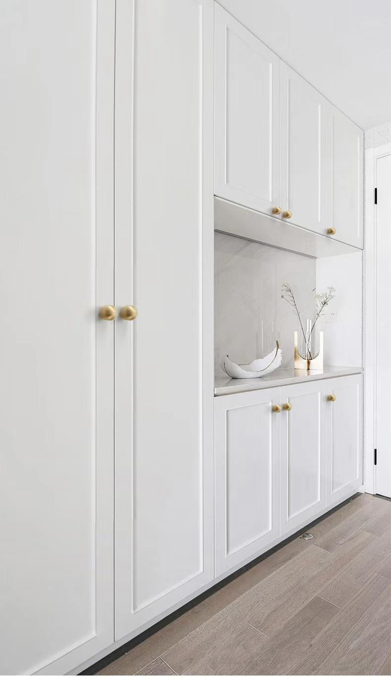 Brass Cylinder Cabinet Knob, Gold Chrome Nickel Black Bronze