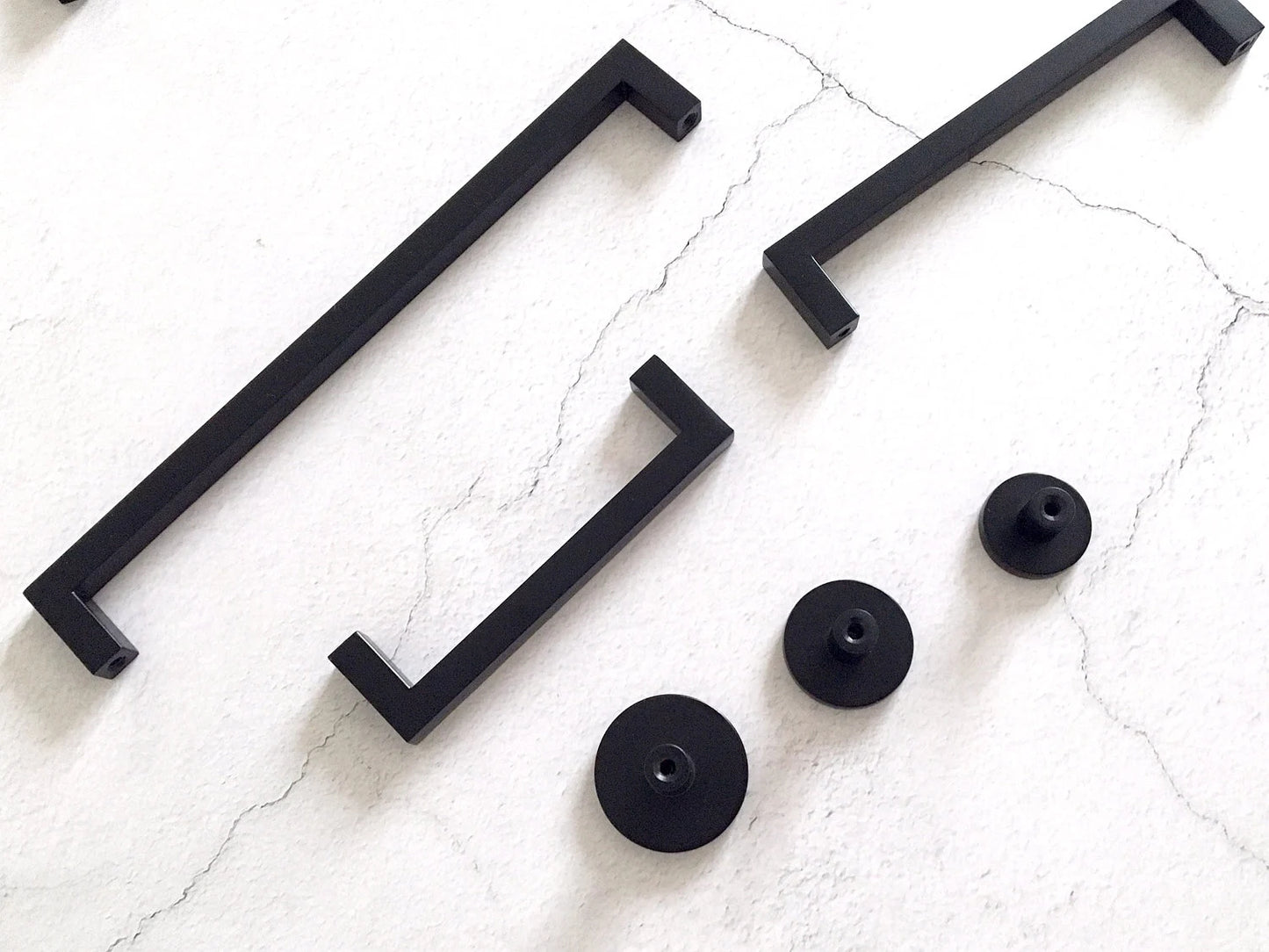 Black Cabinet Pulls Square Drawer Handles Kitchen Lynns Hardware