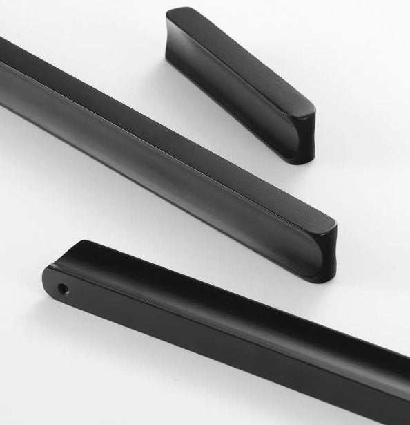 Solid Brass Cabinet Pulls, Simple Minimalist, Brushed Gold Brass, Matte Black