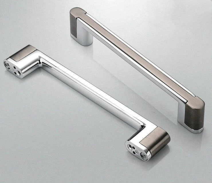 Sleek Modern Cabinet Pull Handle, Drawer Knob, Chrome Silver White Black, Kitchen Hardware