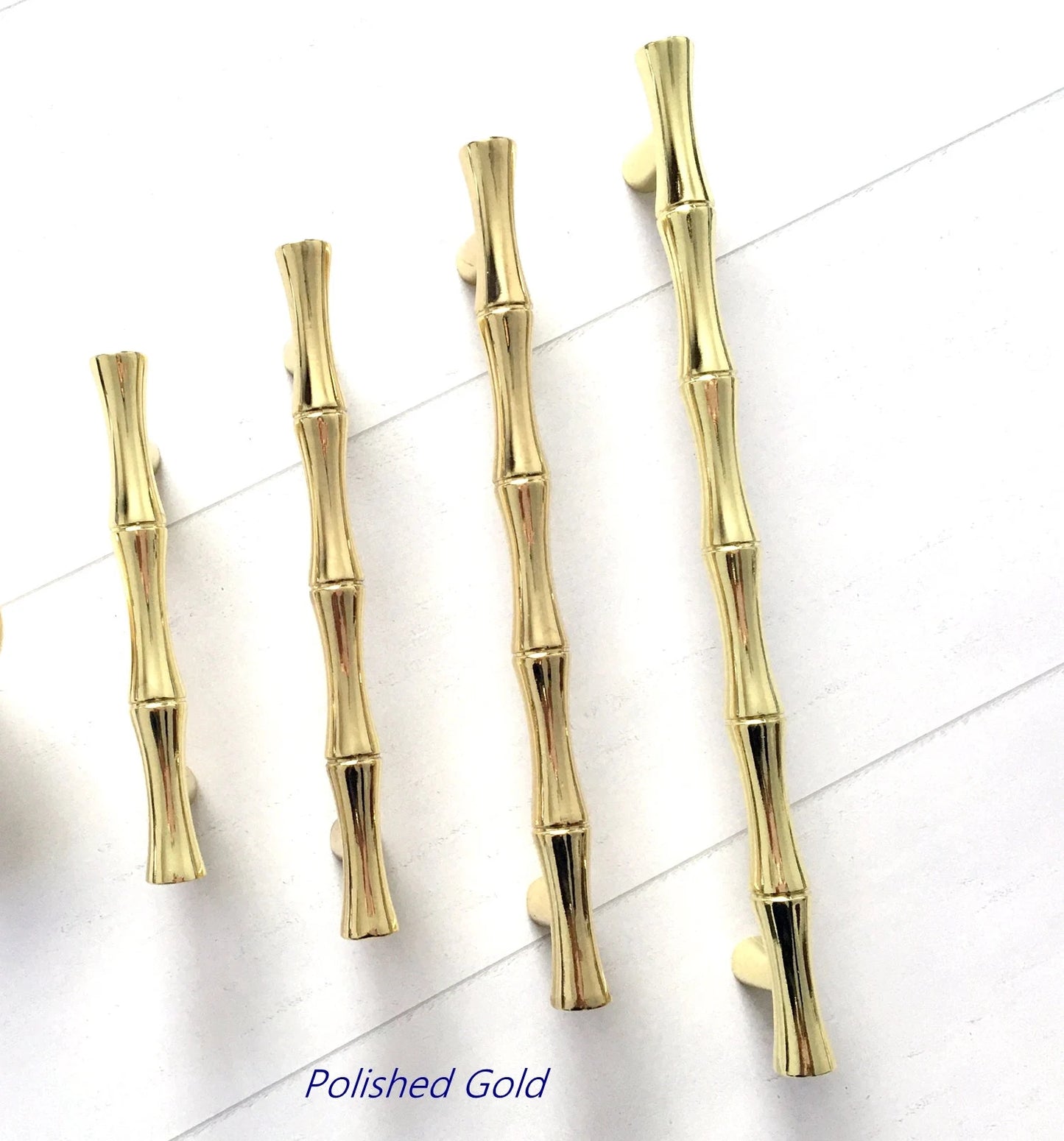 Bamboo Cabinet Pulls and Drawer Knobs, Gold Nickel Bronze Silver Pewter, Kitchen Hardware