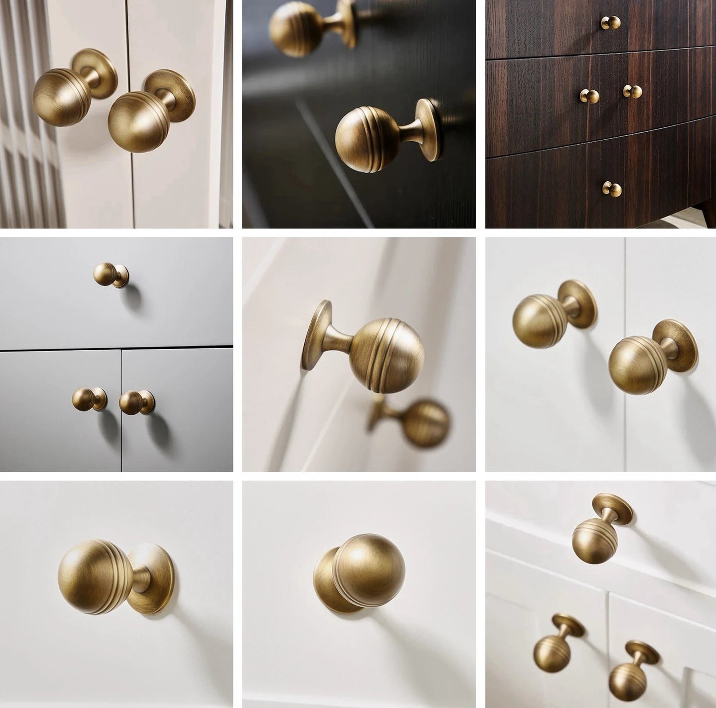 3.75" 5" Solid Brass Cabinet Handles in Antique Bronze, Retro Kitchen Hardware