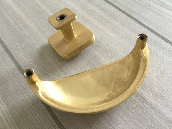 3 Inch Gold Cup Drawer Pulls, Square Cabinet Knob, Kitchen Hardware, 76 mm Holes
