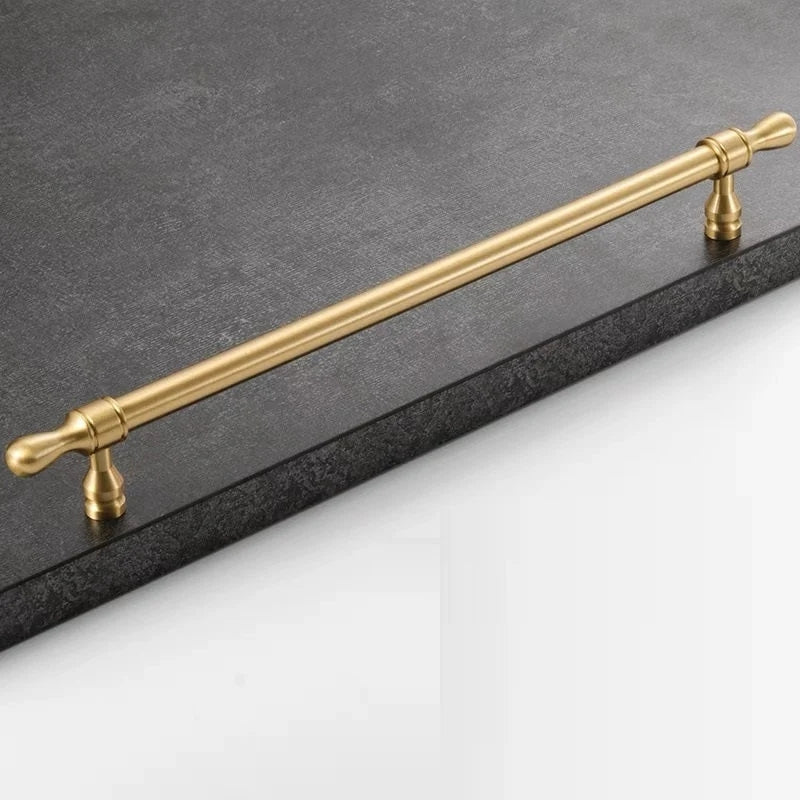 Cabinet Bar Pulls, Solid Brass, Brushed Gold, Modern Mid Century Kitchen Hardware