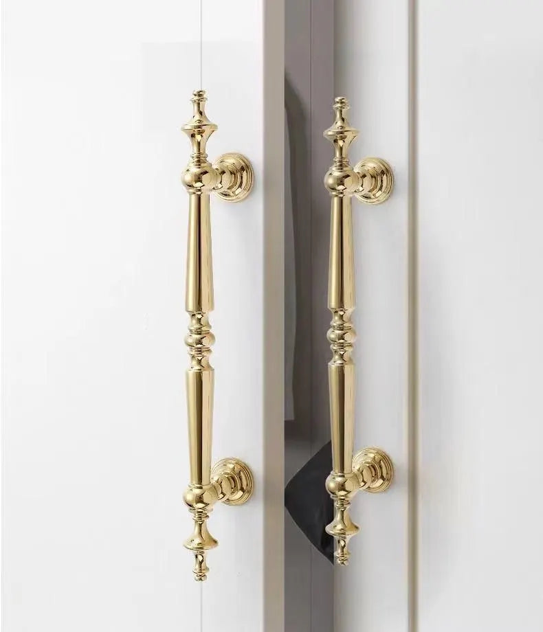 Polished Brass Cabinet Bar Pulls European Style Luxury Shiny Gold