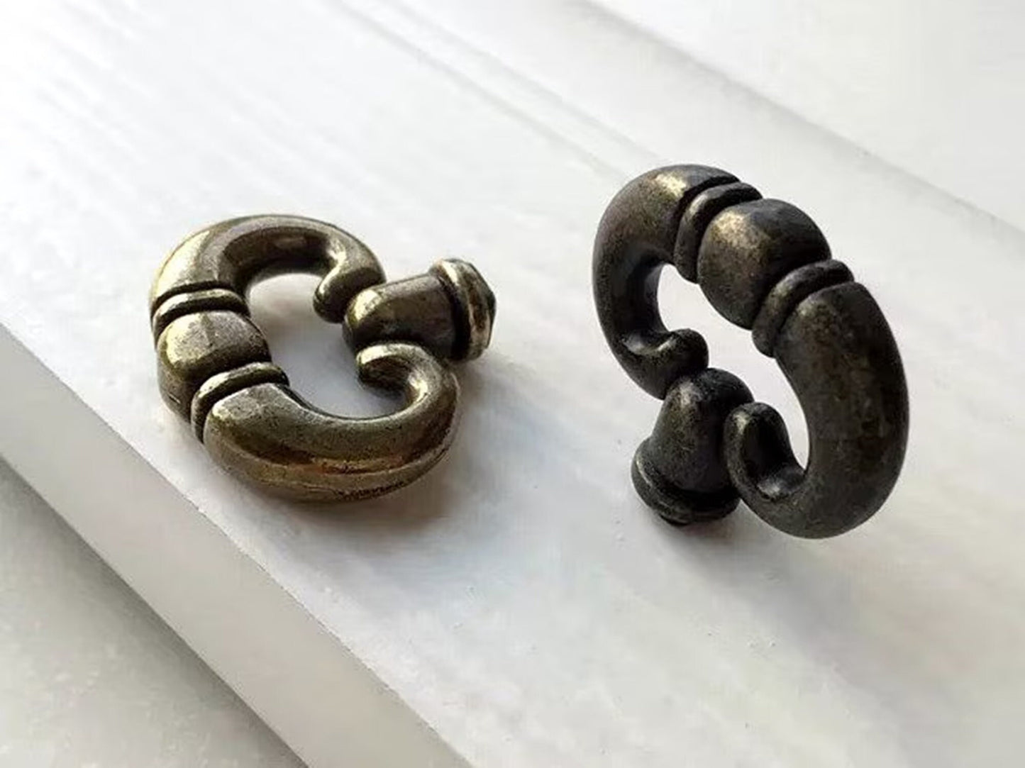 Vintage Style Drawer Pull, Ring Cabinet Knob, Antique Bronze, Rustic Hardware