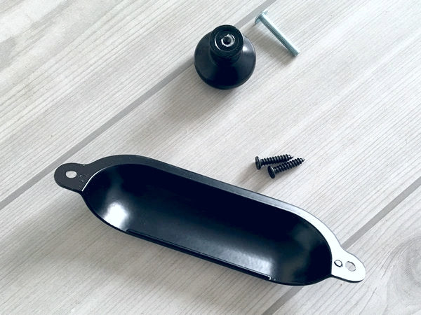 Cup Drawer Pull and Knobs, Matte Black, 3.5" 3.75" 4.75" Centers
