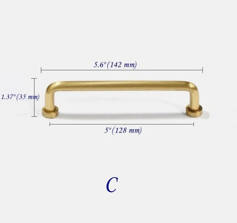 Brushed Brass D Cabinet Pulls, Kitchen Hardware