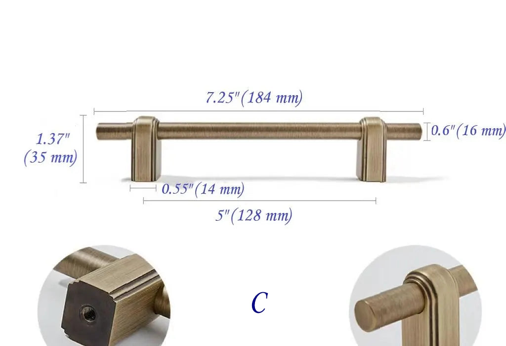 Brass Bar Handles Antique Bronze Cabinet Pulls Solid Classic