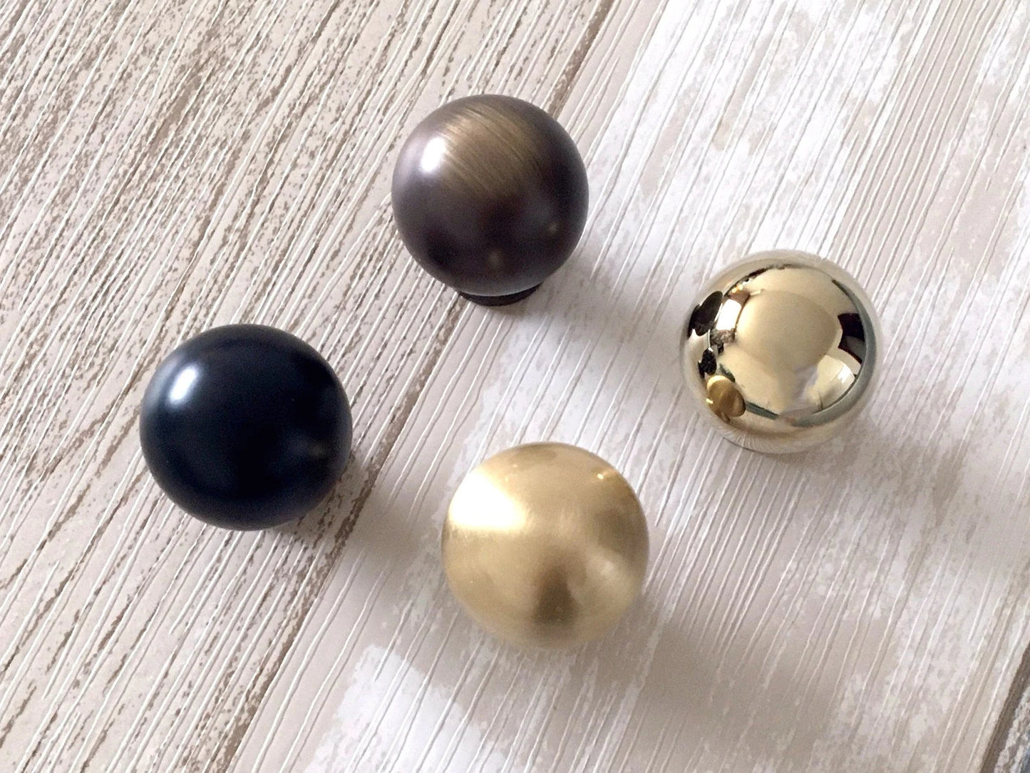 Brass Ball Knobs, Gold Chrome Black Coffee Bronze, Kitchen Cabinet Hardware