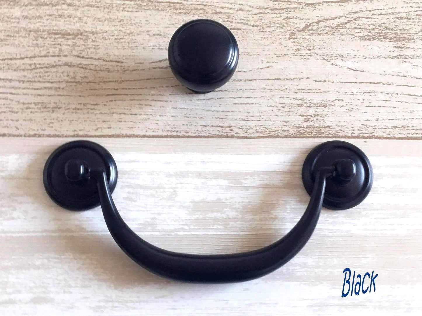4.25" 4.5" Vintage Style Bail Drawer Pulls Handle Knob Dark Antique Bronze Black