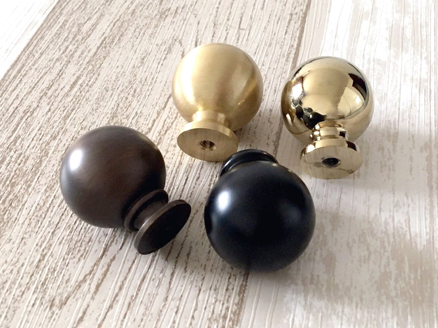 Brass Ball Knobs, Gold Chrome Black Coffee Bronze, Kitchen Cabinet Hardware