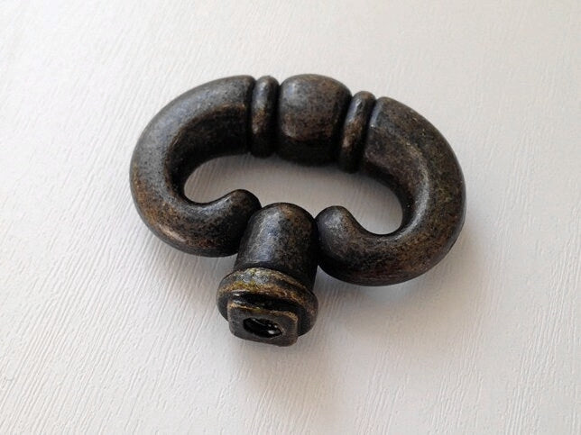 Vintage Style Ring Drawer Pull, Cabinet Knob, Antique Bronze, Rustic Hardware