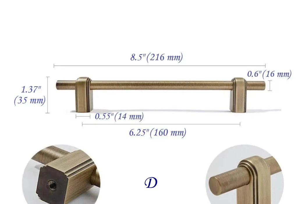 Brass Bar Handles Antique Bronze Cabinet Pulls Solid Classic