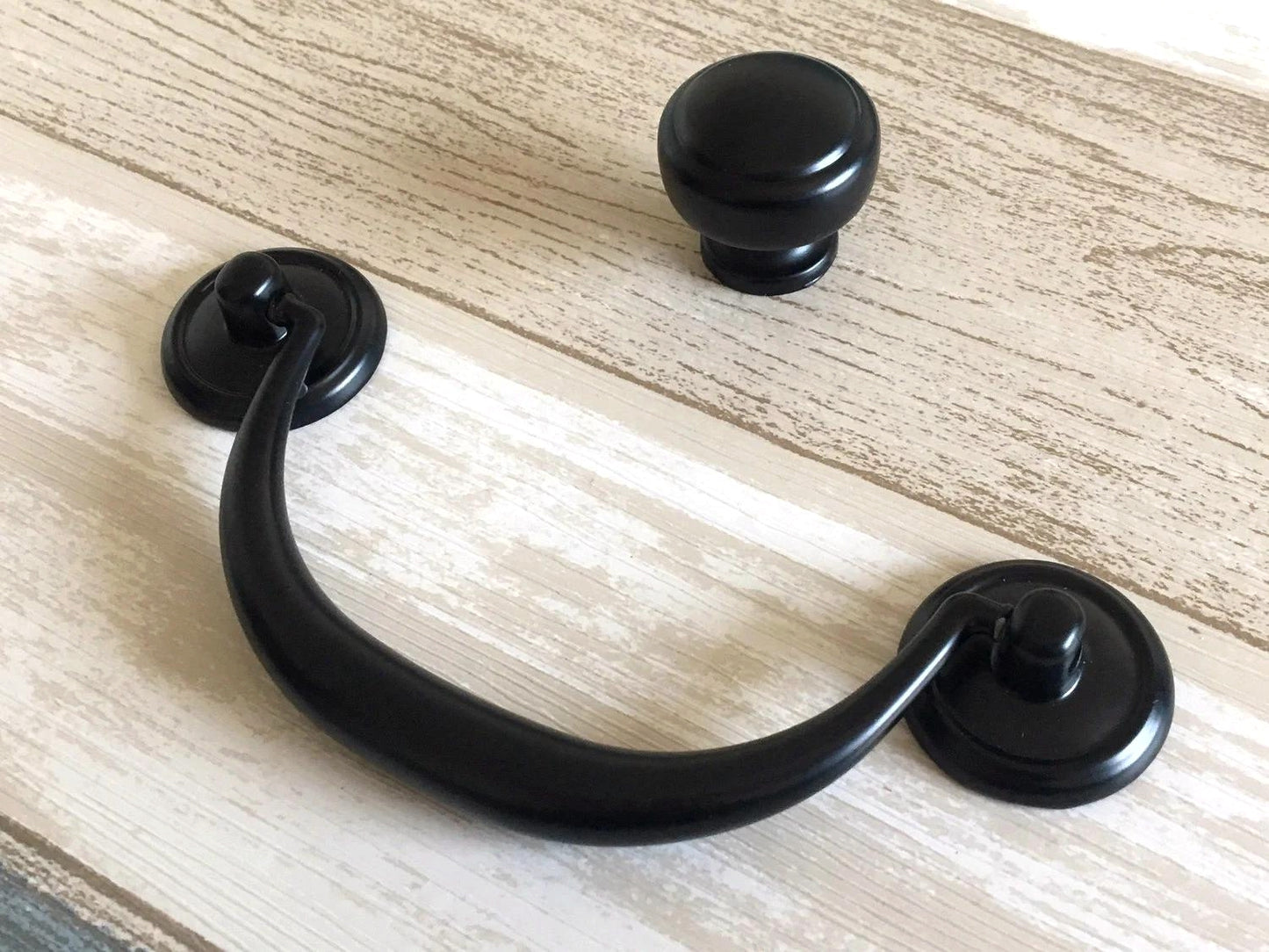 4.25" 4.5" Vintage Style Bail Drawer Pulls Handle Knob Dark Antique Bronze Black