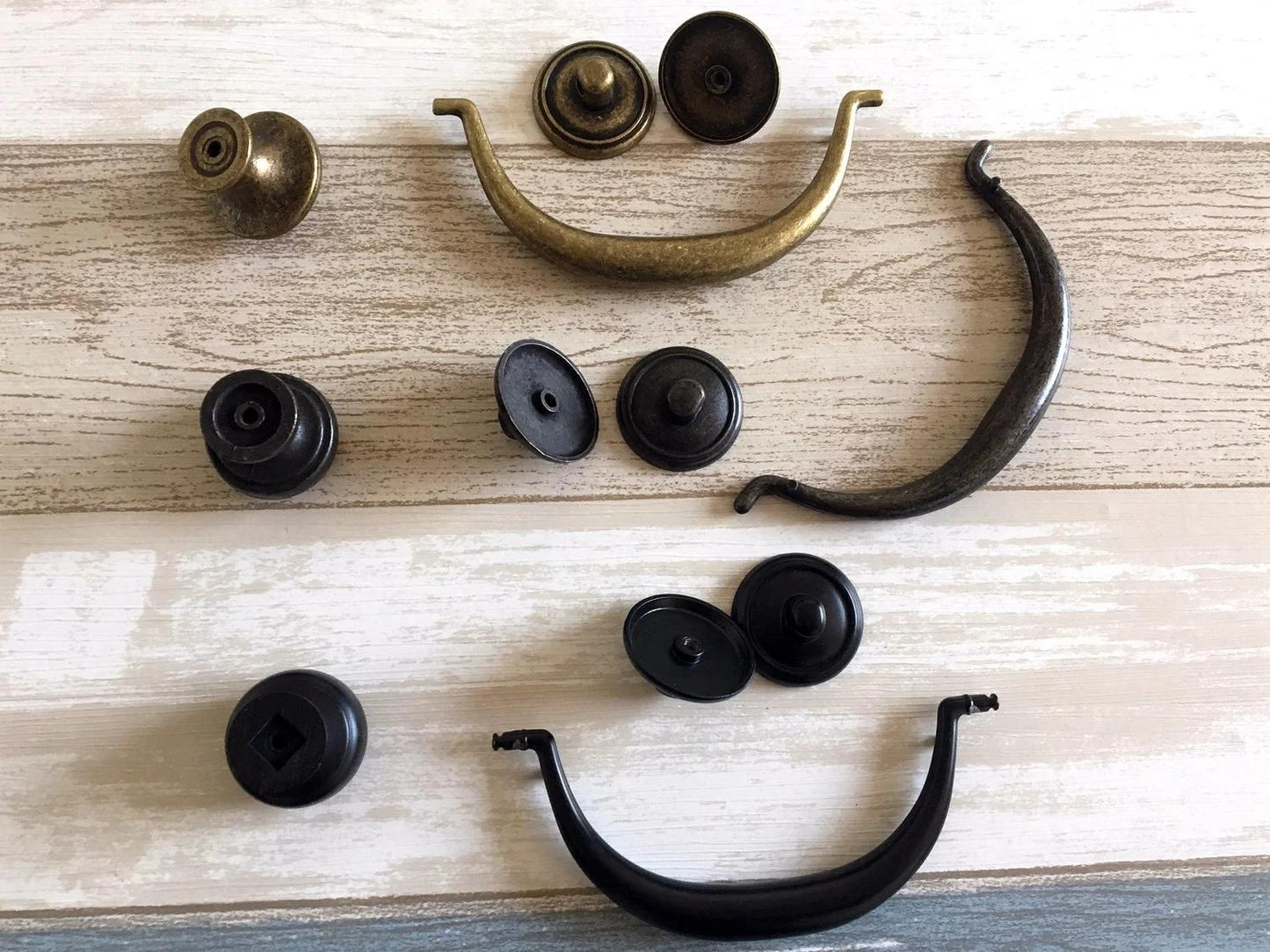 4.25" 4.5" Vintage Style Bail Drawer Pulls Handle Knob Dark Antique Bronze Black