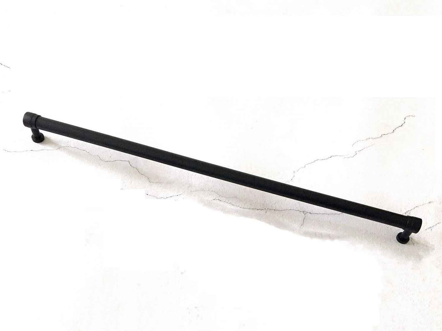 Matte Black Round Bar Pulls for Kitchen Cabinets - 2" to 18"