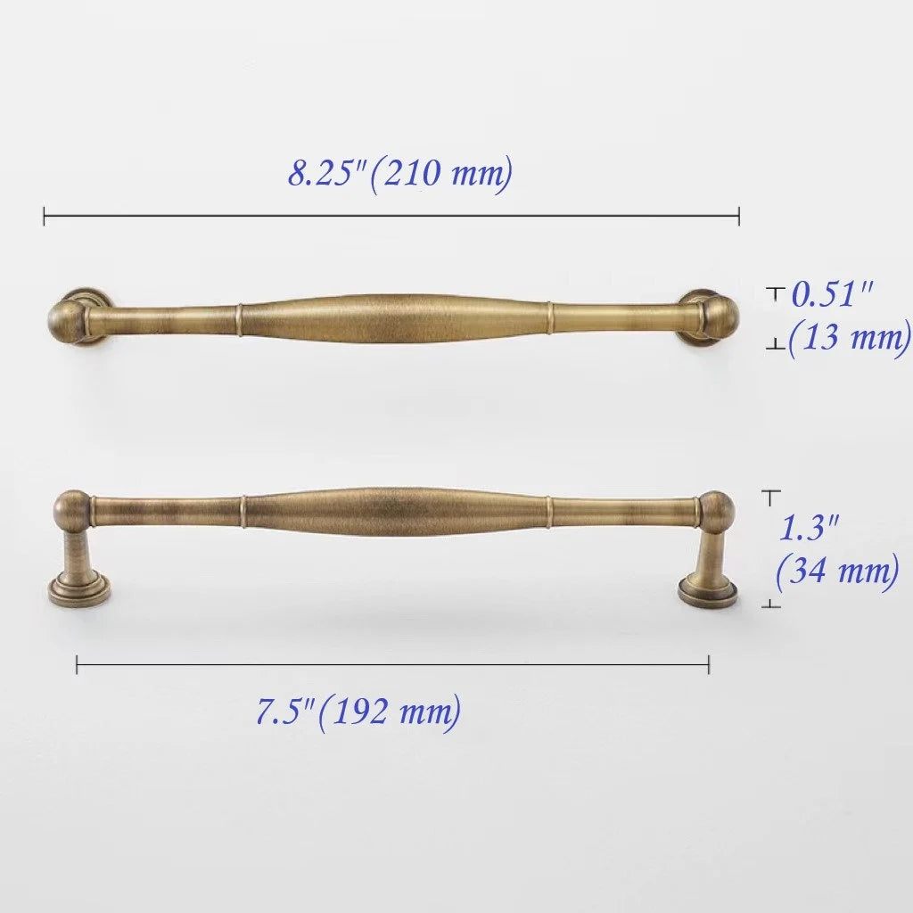 Brass Antique Bronze Cabinet Handles - 96 128 192 mm