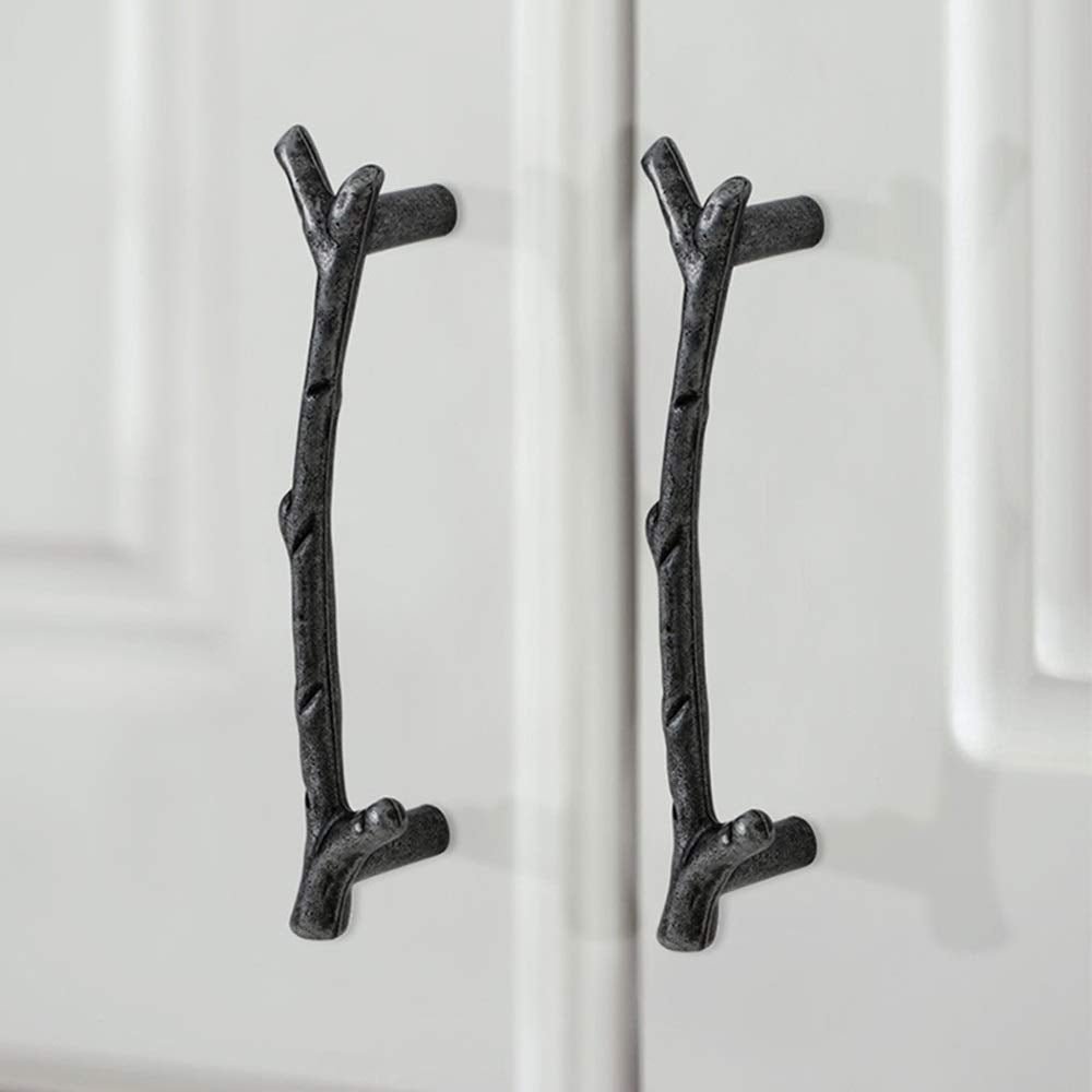 Branches Drawer Knob & Cabinet Pull, Black / Antique Pewter, 3.75" 5" C-C