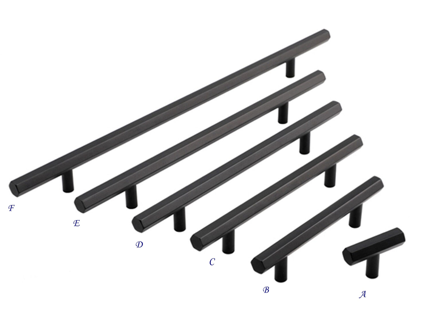 Hexagon Cabinet Pulls, Hexagonal Drawer Knobs, Matte Black, Geometric, Alumimum