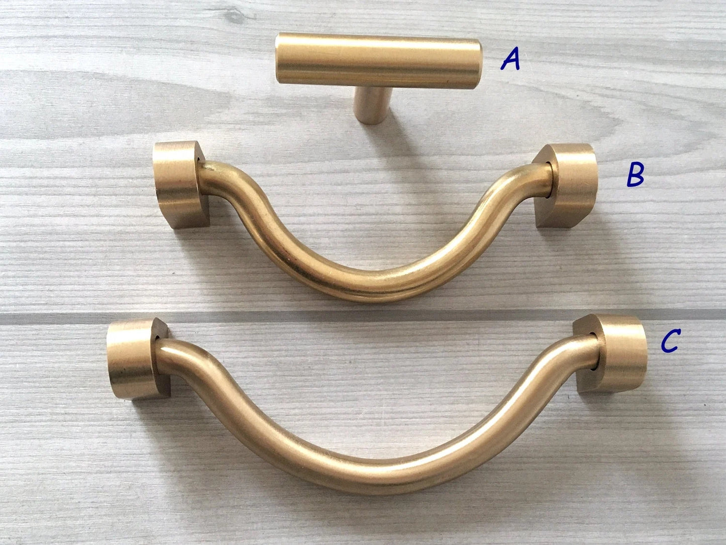3.75” 4" 4.5" 5" Brass Bail Drawer Pull, Drop Swing Handle, MCM Kitchen Cabinet Hardware