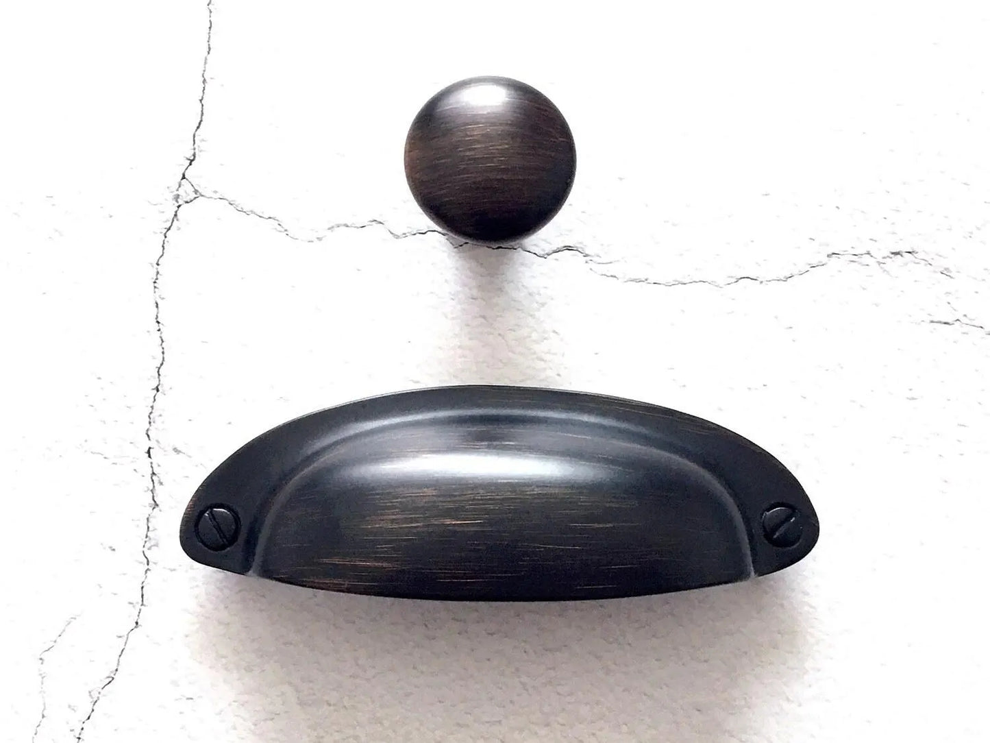 3.5" Centers Cup Drawer Pulls, Retro Cabinet Hardware, Oil Rubbed Bronze