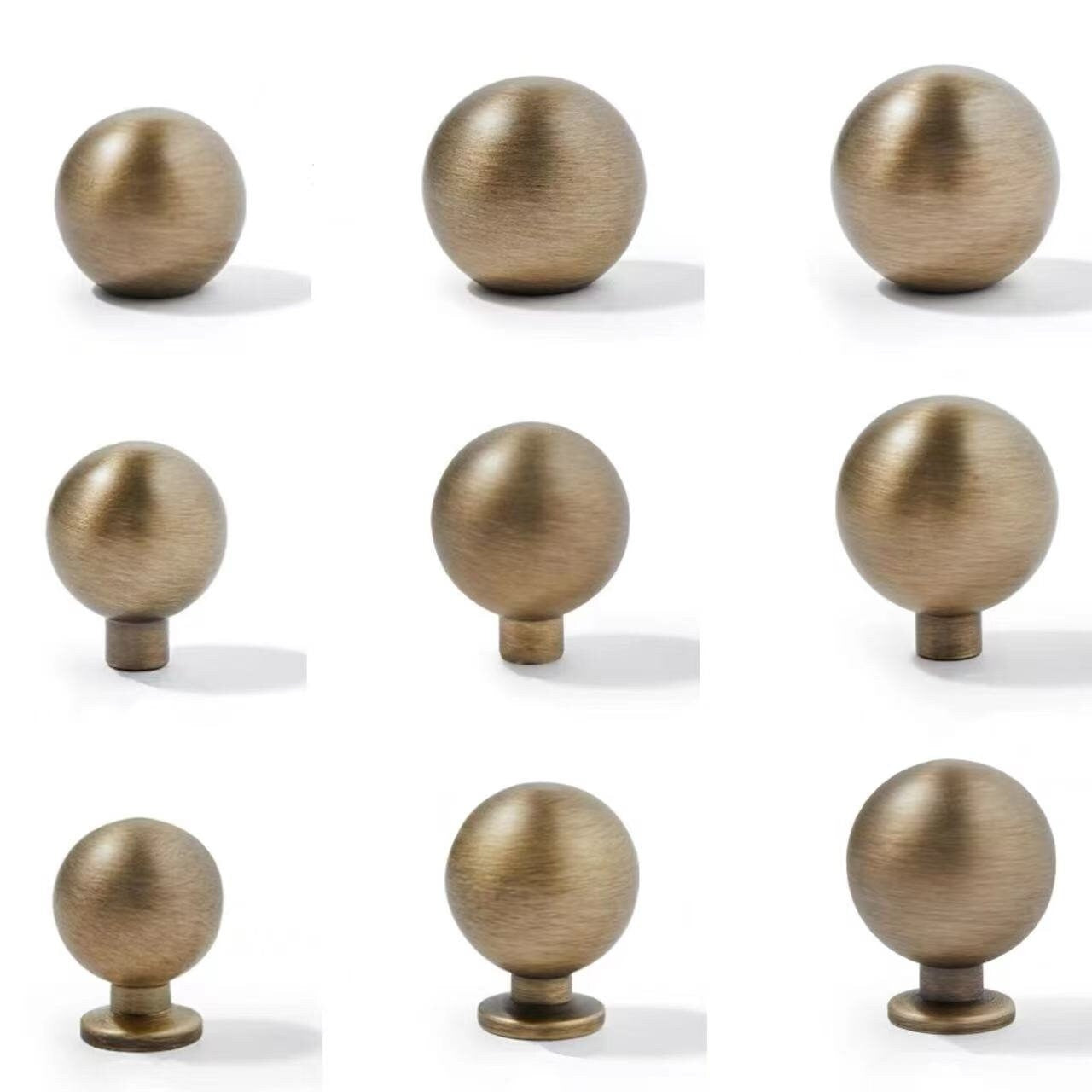 Bronze Ball Drawer Pull, Solid Brass, Kitchen Cabinet Hardware