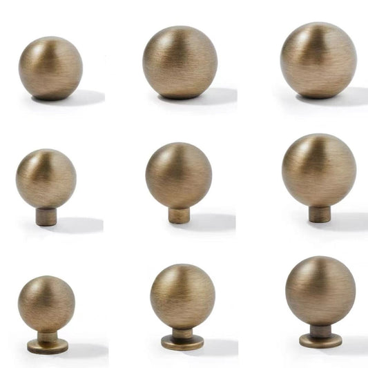 Bronze Ball Drawer Pull, Solid Brass, Kitchen Cabinet Hardware