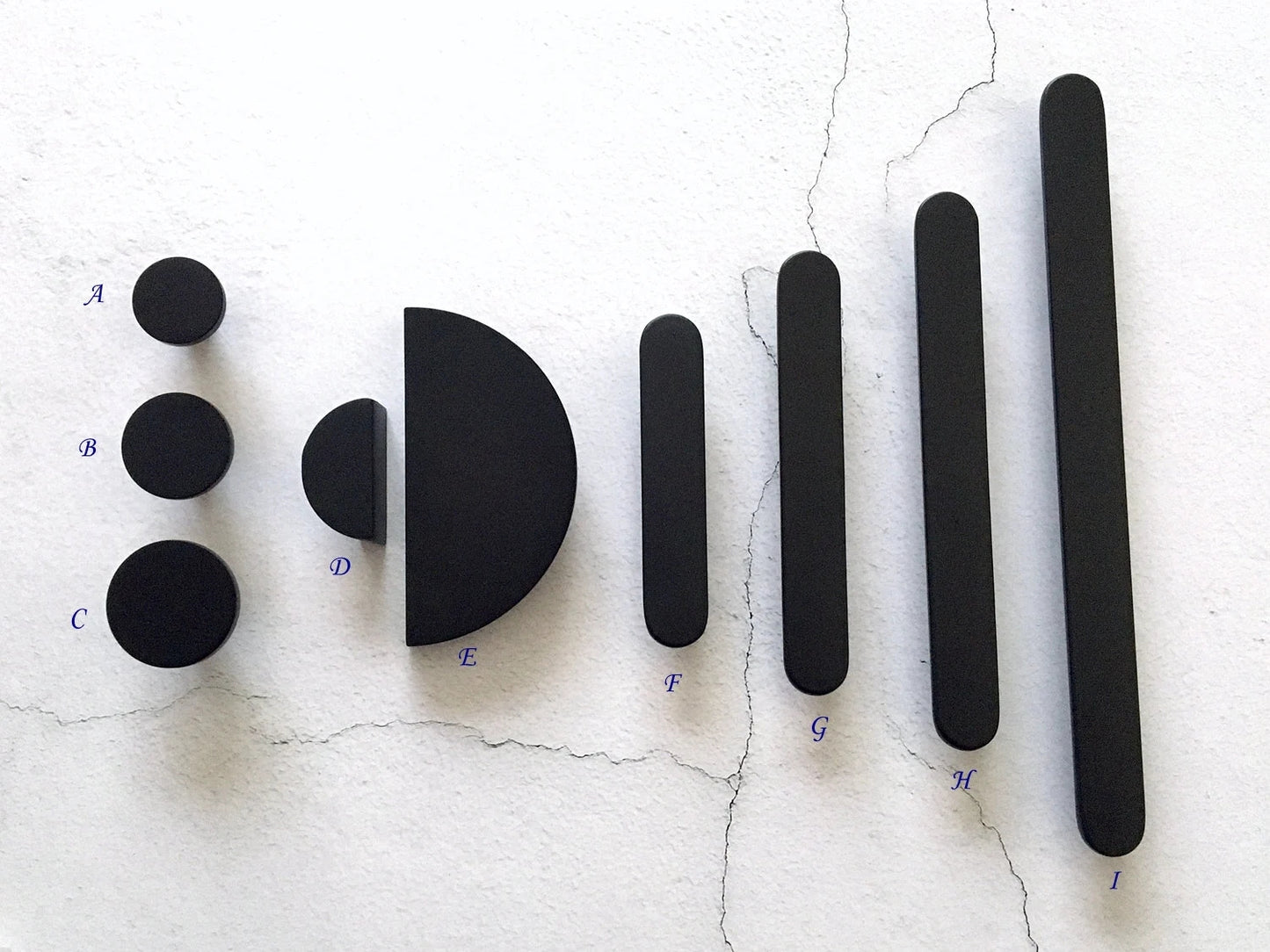 Matte Black Cabinet Handles, Half Moon Drawer Pulls, Kitchen Hardware