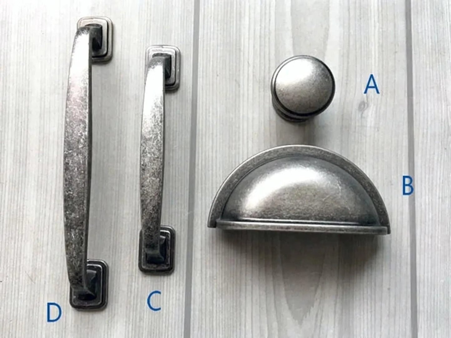 3,5" Cup Pull 4" Centers Antik Zinn Schublade zieht Schrank Griffe