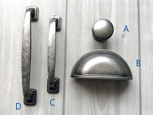 Rustic Pewter Drawer Pulls - 3" 3.75" 5" Centers - LynnsHardware