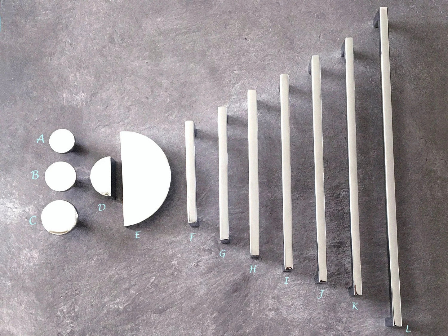 Minimalism Cabinet Handles, Half Moon Drawer Pulls, Polished Chrome, Kitchen Hardware