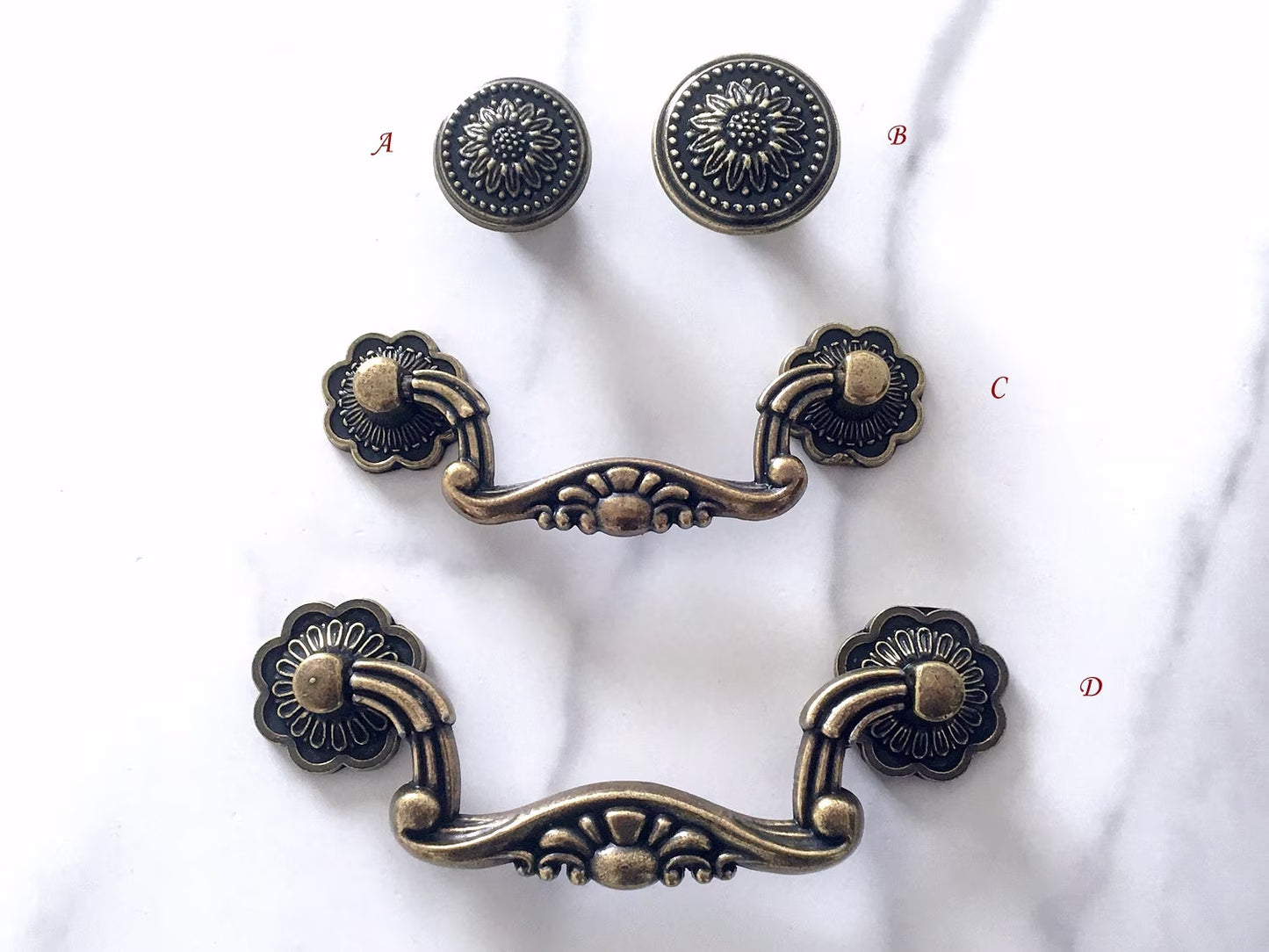 3" 3.75" Vintage Style Drop Bail Drawer Pulls, Antique Bronze, 76 96 mm Centers