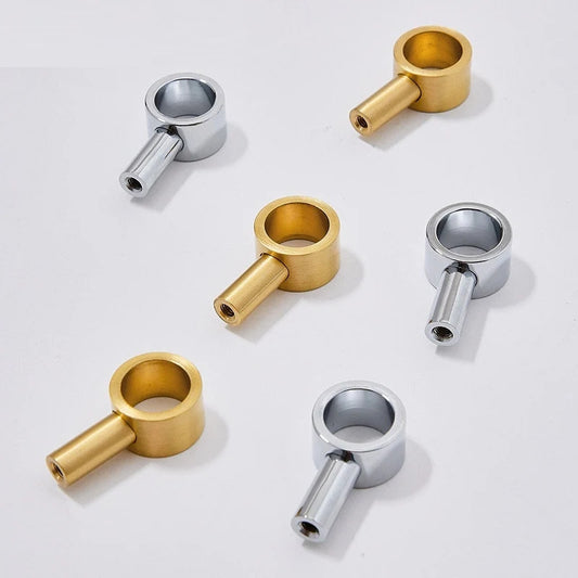 Brass Post Bracket for Lucite Handles and Wood Pulls, Brushed Gold, Polished Chrome