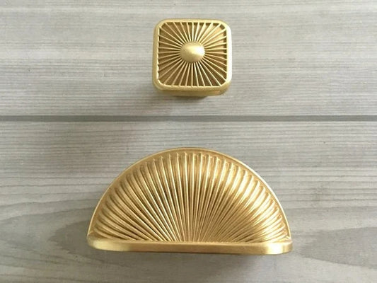 3 Inch Gold Cup Drawer Pulls, Square Cabinet Knob, Kitchen Hardware, 76 mm Holes