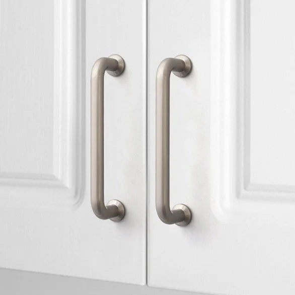 Brushed Nickel Cabinet Pull, Wire Drawer Handle, Modern Minimalist Kitchen Hardware