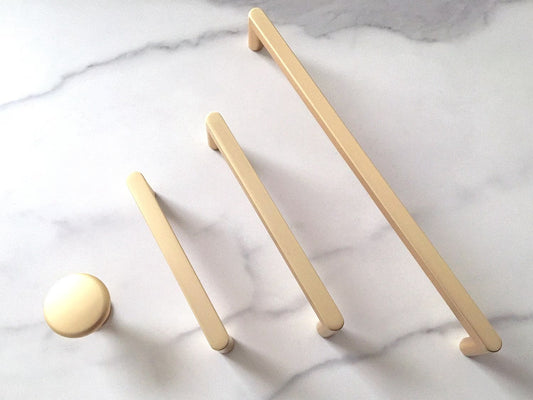 Gold Cabinet Pulls, Drawer Handles, Mid Century Modern Kitchen Hardware