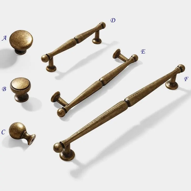 Antique Bronze Cabinet Bar Handles, Retro Drawer Pull, Kitchen Hardware, 3.75" 5" 7.5" Centers